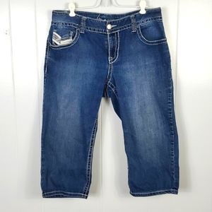 Lane Bryant Denim & White Capri Wmns 14